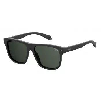 Polaroid PLD6041S807M9 Men's Rectangular Sunglasses - Black Frame Grey Lens 56/16/145 mm
