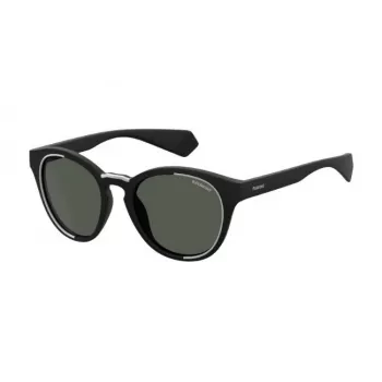 Polaroid PLD6065S807 Unisex Ristkülikukujulised Päikeseprillid - Must Raam Hall Polariseeritud Lääts 52mm
