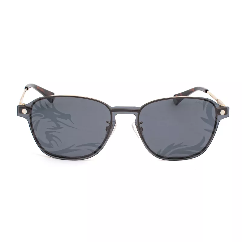 POLAROID PLD6119GCSJ5G Unisex ristkülikukujulised päikeseprillid - Havana raam, hall polariseeritud lääts, 53 mm