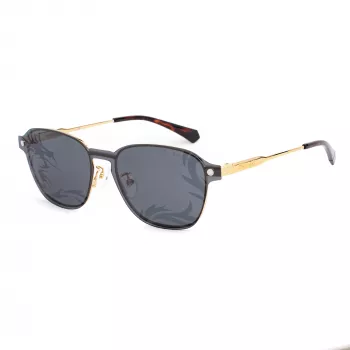POLAROID PLD6119GCSJ5G Unisex ristkülikukujulised päikeseprillid - Havana raam, hall polariseeritud lääts, 53 mm