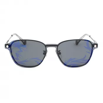 POLAROID PLD6119GCSKJ1 Unisex ristkülikukujulised päikeseprillid - hallid polariseeritud läätsed, must raam, 53 mm