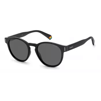 Polaroid PLD6175S807M9 Unisex Ristkülikukujulised Päikeseprillid - Must Raam, Hall Polariseeritud Lääts 51mm