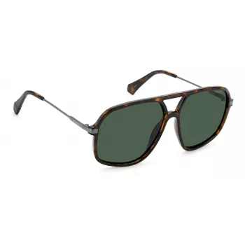 Polaroid PLD6182/S Unisex Päikeseprillid - Havana Kilpkonnakarp Raam, Pruun Polariseeritud Lääts, 59mm