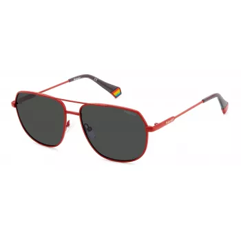 POLAROID PLD6195SX0Z3 Unisex Päikeseprillid - Must raam, hallid läätsed 58mm