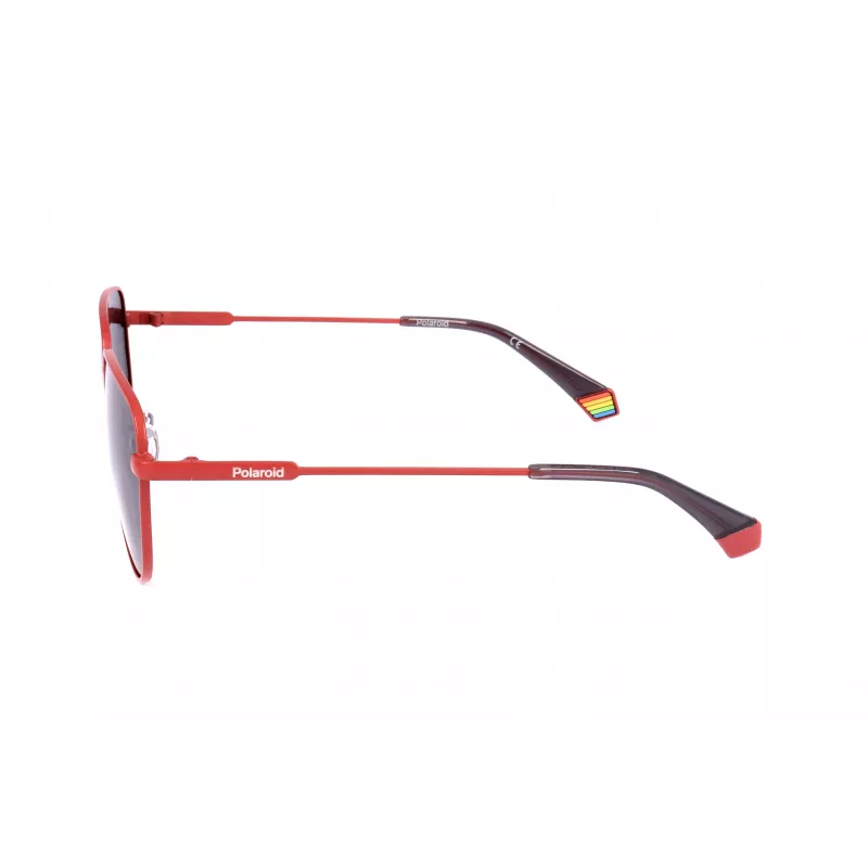 POLAROID PLD6196SX0Z3 Unisex Square Sunglasses - Black Frame Grey Polarized Lenses 56mm