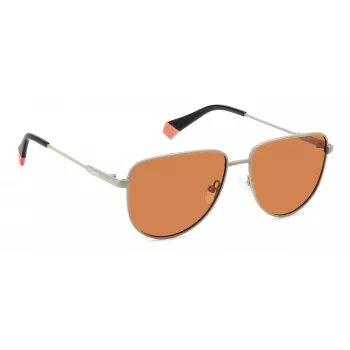 Polaroid PLD6196SX2M8F Unisex Square Sunglasses - Havana Frame, Brown Polarized TAC Lenses, 56mm