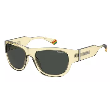 Polaroid PLD6197/S MC40G Unisex Square Sunglasses - Polarized Grey Lenses, Black Frame