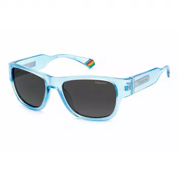 POLAROID PLD6197SMCMVU Unisex Havana Square Päikeseprillid - Pruunid Polariseeritud Läätsed