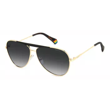Polaroid PLD6200SXRHLG Unisex Ristkülikukujulised Päikeseprillid - Must Raam, Hall Polariseeritud Lääts 61mm