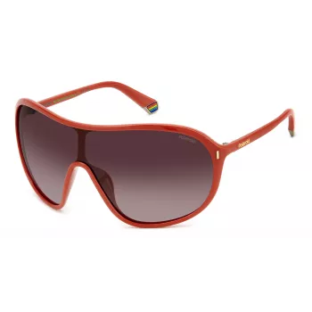 POLAROID PLD6216SL7Q Unisex Sunglasses - Black Frame, Grey Polarized Lens, Shield Style