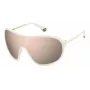 POLAROID PLD6216SVK6 Unisex Ristkülikukujulised Päikeseprillid - Tumehall Propionaatraam, Hallid Polariseeritud Polükarbonaat Läätsed, UV400 Kaitse