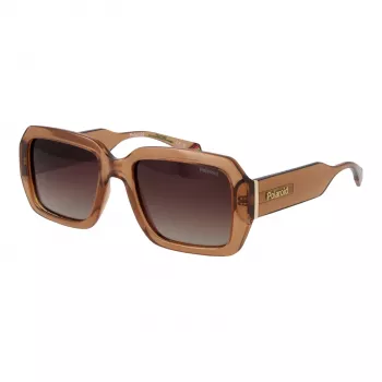 POLAROID PLD6223SX5409 Unisex ristkülikukujulised päikeseprillid - must raam, hall polariseeritud lääts 54mm