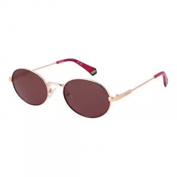 Polaroid PLD6228SX53LT Unisex Ristkülikukujulised Päikeseprillid - Havana Raam, Pruun Polariseeritud Lääts - 53mm