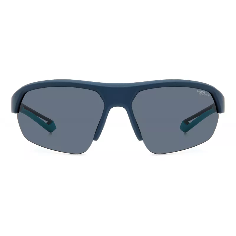 POLAROID PLD7048SZX9G6 Unisex ristkülikukujulised päikeseprillid - must raam, hallrohelised polariseeritud läätsed 65mm