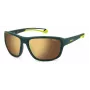 Polaroid PLD7049SGP7 Unisex Ristkülikukujulised Päikeseprillid - Must Raam Hall Polariseeritud Lääts 62mm