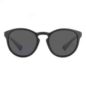 Polaroid PLD7050S003 Unisex Ristkülikukujulised Päikeseprillid - Must Raam, Hallid Polariseeritud Läätsed
