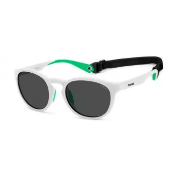POLAROID PLD7050SVK6 Unisex Ristkülikukujulised Päikeseprillid - Must Raam, Hall Polariseeritud Lääts 52mm