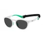 POLAROID PLD7050SVK6 Unisex Ristkülikukujulised Päikeseprillid - Must Raam, Hall Polariseeritud Lääts 52mm