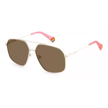 POLAROID Unisex PLD6173S10ASP Päikeseprillid - Ristkülikukujuline must raam, hallid polariseeritud läätsed 58mm
