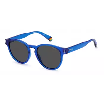 POLAROID Unisex PLD6175SPJPC3 Ristkülikukujulised päikeseprillid - Must raam, hallid polariseeritud läätsed 51mm