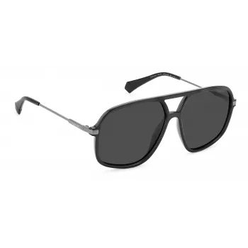 POLAROID Unisex PLD6182SKB7M9 Ristkülikukujulised Päikeseprillid Must/Hall 59mm