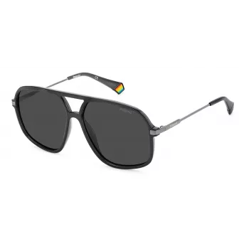 POLAROID Unisex PLD6182SKB7M9 Ristkülikukujulised Päikeseprillid Must/Hall 59mm
