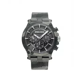 POLICE Meeste Adder R1453321003 47mm Kvarts Analoogkell Must Sihverplaat Nahk
