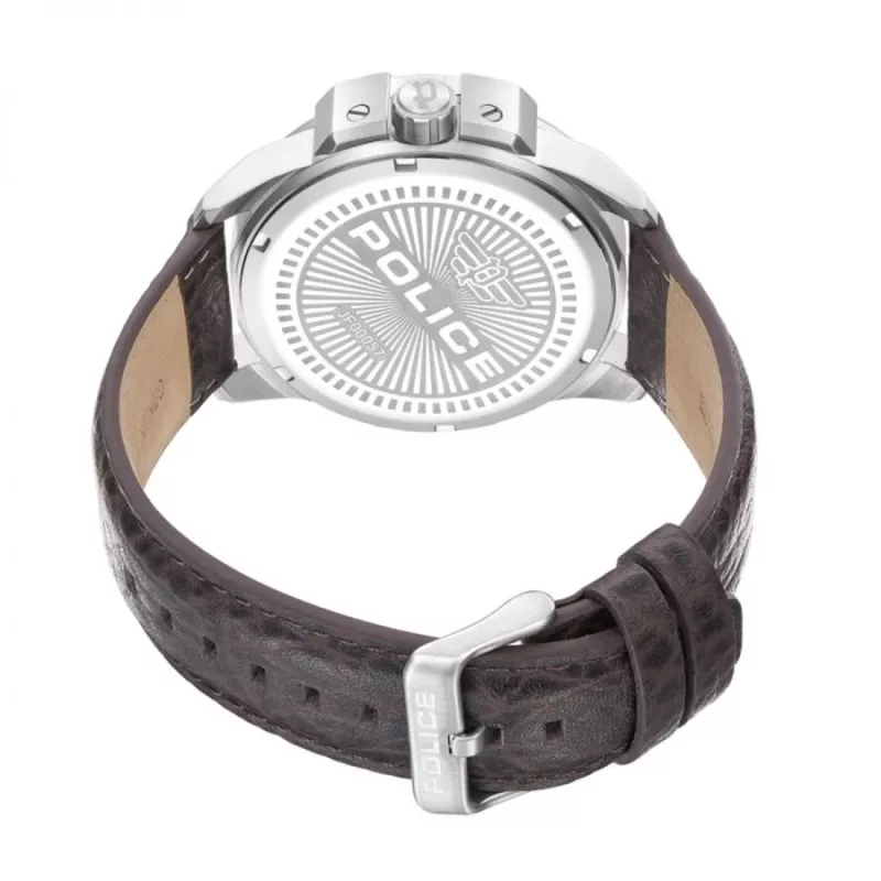 POLICE meeste PEWJF0005703 analoogkäekell 46mm sinise numbrilaud ja nahkrihmaga