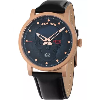 Police meeste kvarts-analoogkell PL15404JSR.03 - sinine sihverplaat, pruun nahkrihm, 43 mm