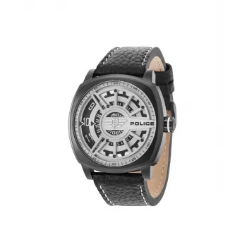 Police meeste kvarts-analoogkell R1451290002 - 49mm roostevabast terasest korpus, must nahkrihm