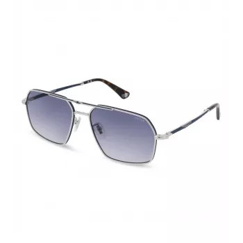 POLICE meeste päikeseprillid SPLL86M580F94 Dark Havana ruudukujuline atsetaatraam, hall gradientlääts UV400 58/16/145 mm