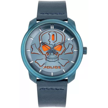POLICE meeste käekell PL15714JSBL03 Raho sinise numbrilaud ja nahkrihmaga 44mm