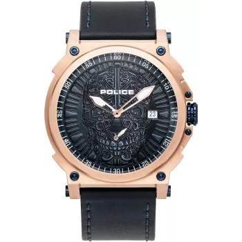 POLICE meeste käekell PL15728JSR.03 Raho sinine numbrilaud nahkrihm 53mm