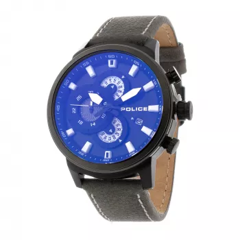 POLICE meeste käekell R1451281001 Adder kollektsioon 46mm roostevabast terasest korpus must nahkrihm analoog kvarts