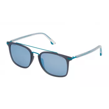 POLICE SPL58354M20P Unisex Päikeseprillid - Must atsetaatraam, Hallid polariseeritud läätsed, 54mm