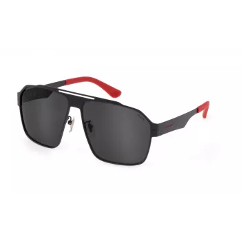 POLICE SPLL08M638YZP Meeste ristkülikukujulised päikeseprillid Must/Hall 63/13/140 mm