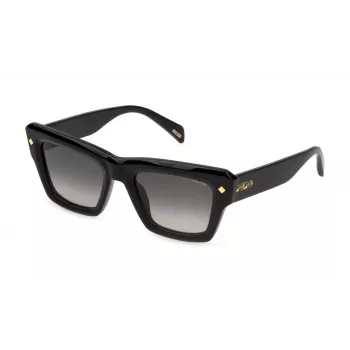 POLICE Naiste SPLP48-520700 ristkülikukujulised päikeseprillid, Havana raam, pruun lääts, 52mm