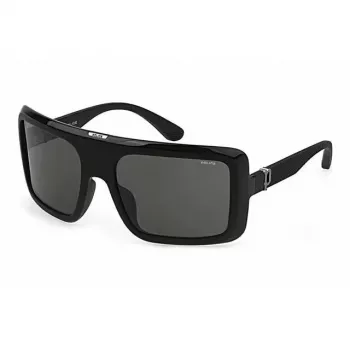 POLICE naiste päikeseprillid SPLF62M6104AW - ristkülikukujuline atsetaatraam UV400 hallide läätsedega (62/18/140 mm)