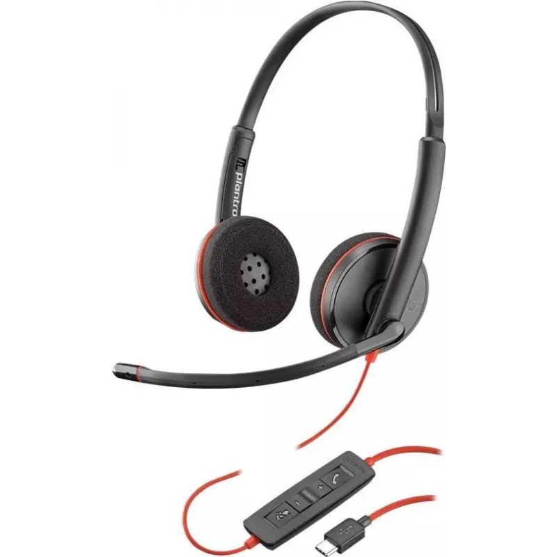 Poly Blackwire C3220 USB-C Single Headset - 3200 Series - On-Ear - Wired - USB-C - Noise Isolating (209749-22)