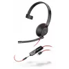 Poly Blackwire C5210 USB-C - 5200 Series - Wired On-Ear Mono Headset with Boom Microphone, Noise Cancelling, In-Line Controls, Black