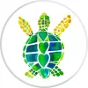 PopSockets PopGrip Turtle Love - Vahetatava pealisega telefonihoidik ja alus, mitmevärviline