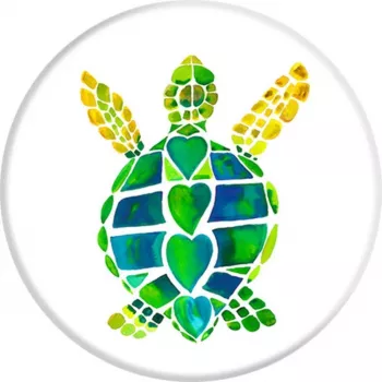 PopSockets PopGrip Turtle Love - Vahetatava pealisega telefonihoidik ja alus, mitmevärviline