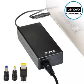 Port Connect 65W sülearvuti vahelduvvooluadapter Lenovo jaoks - Slim Tip, must