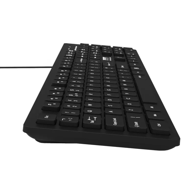 Port Connect Tough Office USB-klaviatuur - must