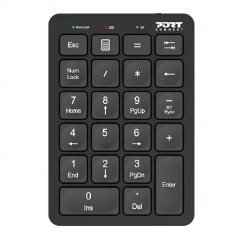 Port Designs numbriline klaviatuur Bluetooth laetav - 22 klahvi, must