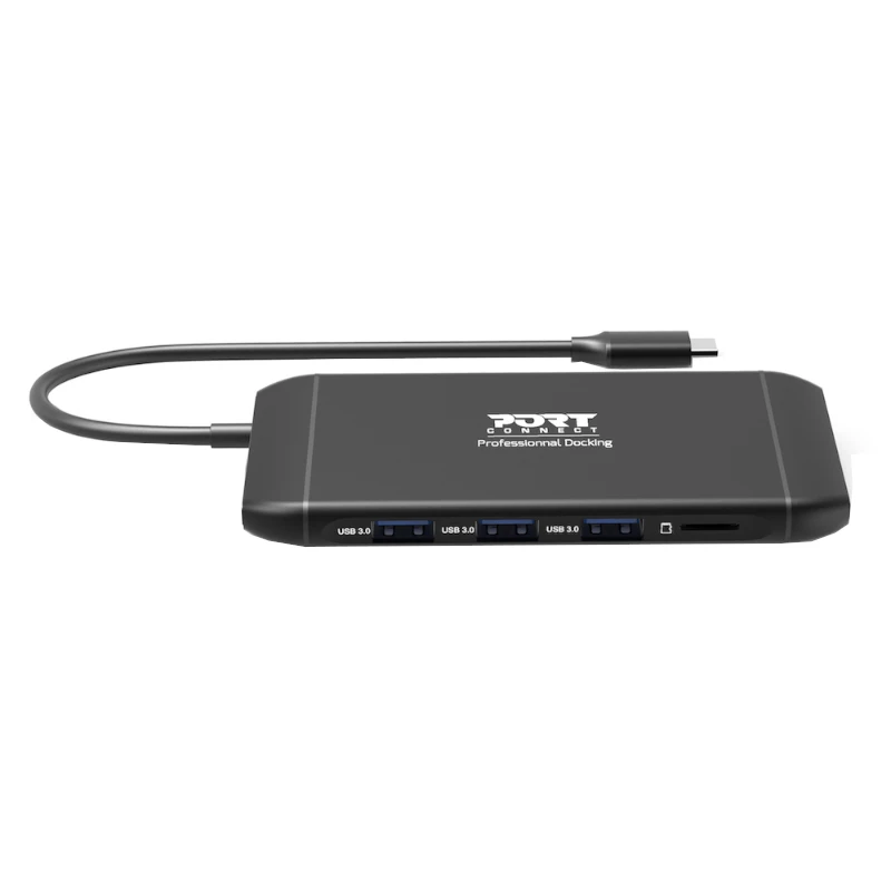 PORT USB-C Docking Station 11-in-1 Hub 4K HDMI, VGA, Gigabit Ethernet, 100W PD, USB 3.1, SD/MicroSD, Audio - Must