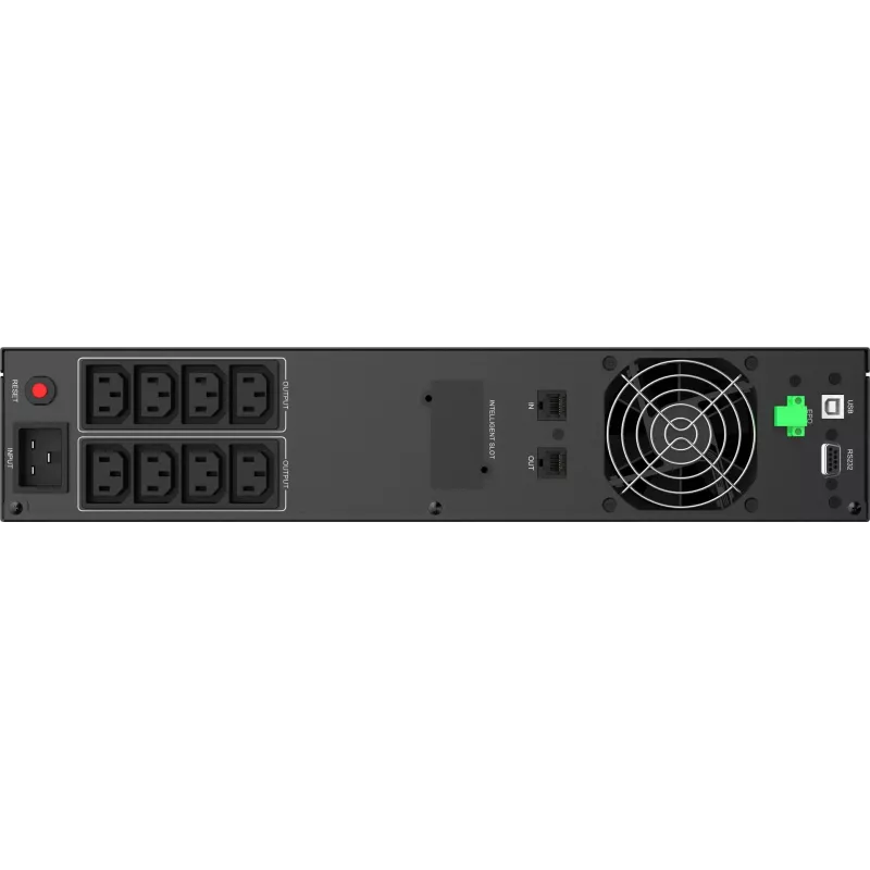 PowerWalker VI 3000 RLE UK line-interactive UPS, 3000 VA/1800 W, riiulipaigaldus 2U, 8x IEC C13 + 1x IEC C19, USB/RS-232, AVR, LCD