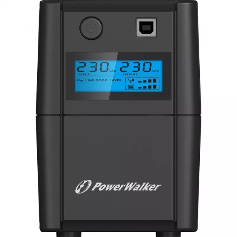 PowerWalker VI 650 SHL IEC line-interactive UPS – 650 VA / 360 W, torn, 2x IEC C13