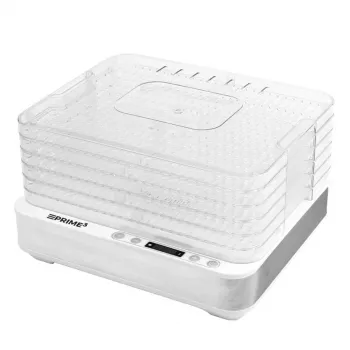 PRIME3 SFD51 toidukuivati läbipaistev ja valge 420 W 5 resti digitaalne taimer