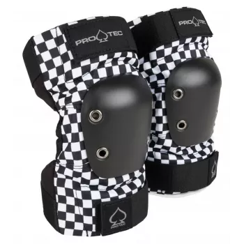 Pro-Tec Elbow Pads Checker L - Must/Valge ruuduline, suur, kõrge löögikaitsega rula-, rulluisu-, BMX- ja tõukerattasõiduks